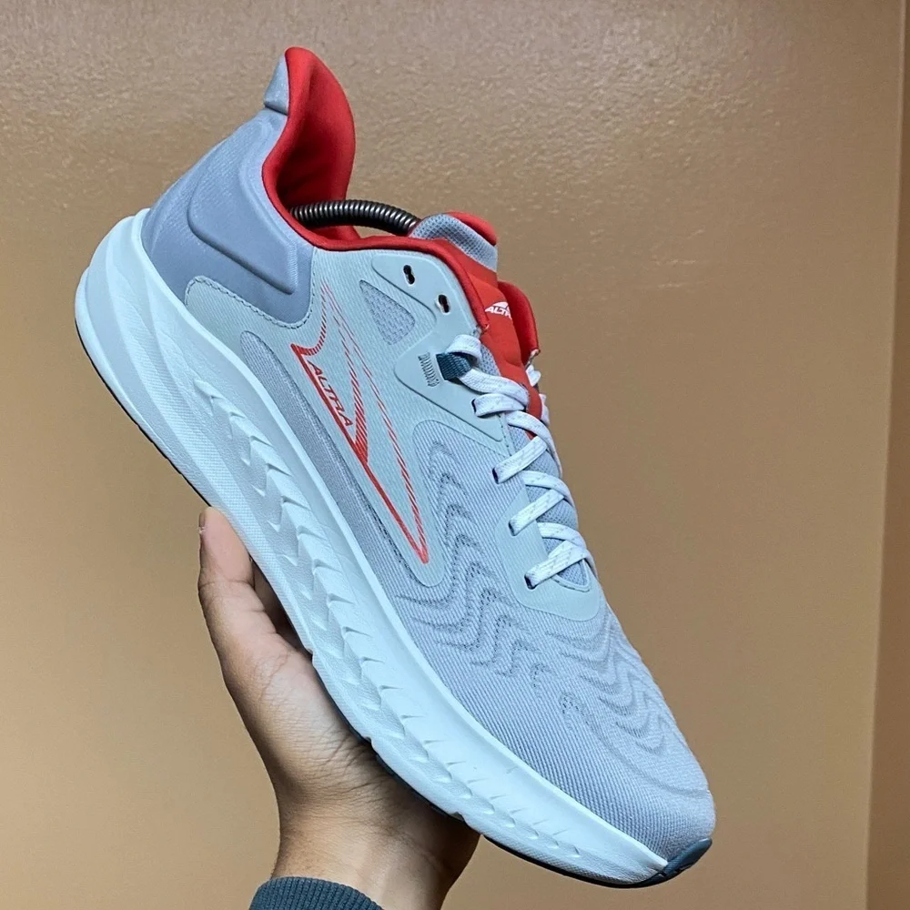 Altra Torin 7 “Light Gray Red White” Men’s Running Sneakers Size 12 Medium